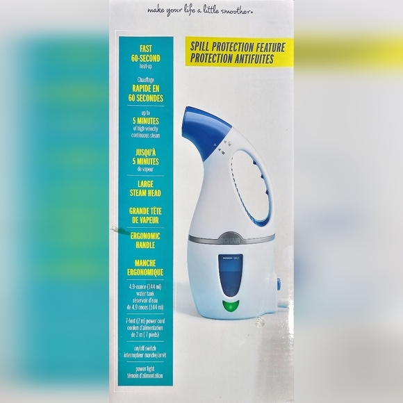 Conair Travel Fabric Steamer, Blue & White - Picture 2 of 6